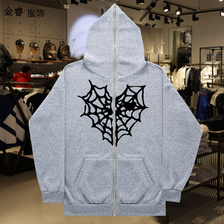 Damen Hoodie mit auffälligem Spinnennetz-Design Drune