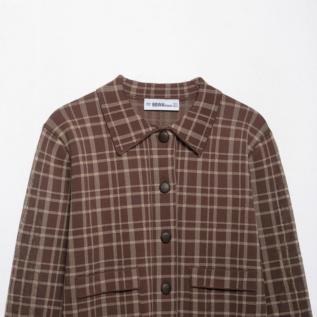 Damen Karierte Kurzjacke Drune