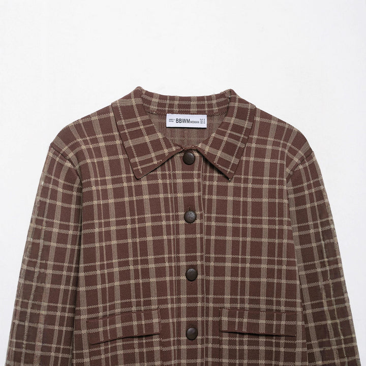 Damen Karierte Kurzjacke Drune
