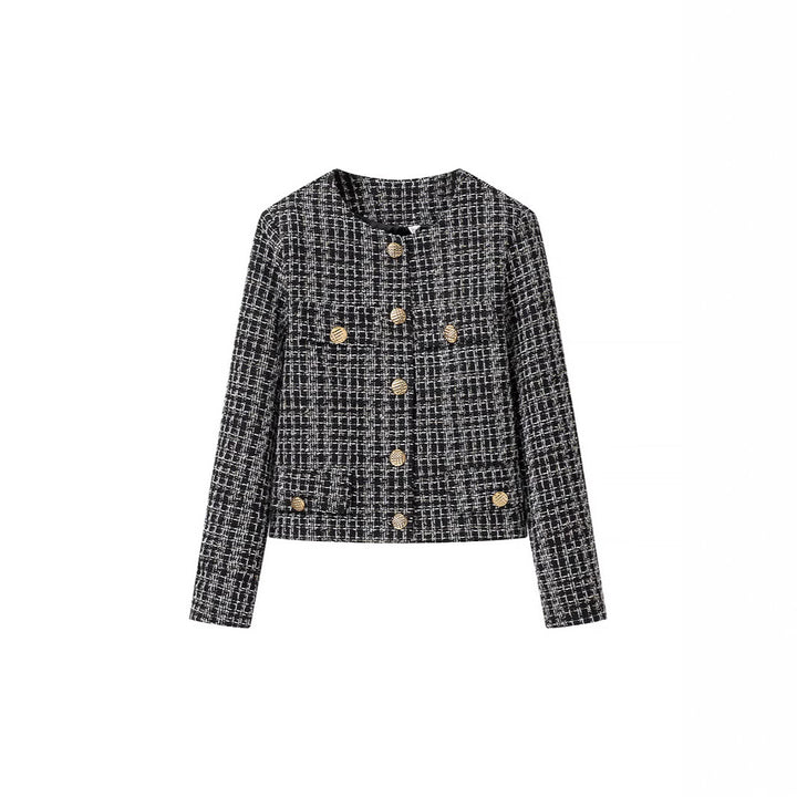 Damen Tweed-Jacke mit goldenen Knöpfen Drune