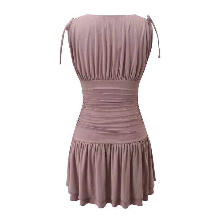 Damen Fließendes Sommerkleid mit trägerloser Raffungsoptik Drune
