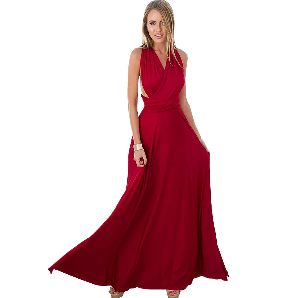 Damen Maxikleid mit elegantem Wickel-Design und figurbetonender Passform Drune