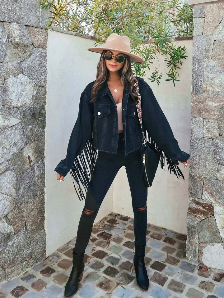 Drune | Denimjacke - Western-inspirierter Stil - Robustes Baumwoll-Denim - Freizeit- & Festivalbekleidung