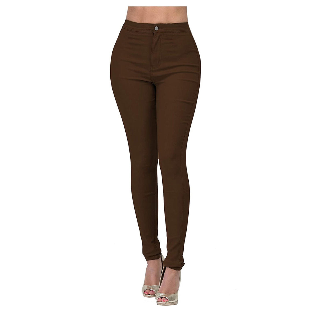 Damen Hoch geschnittene Skinny Jeans mit elastischem Stretch Drune