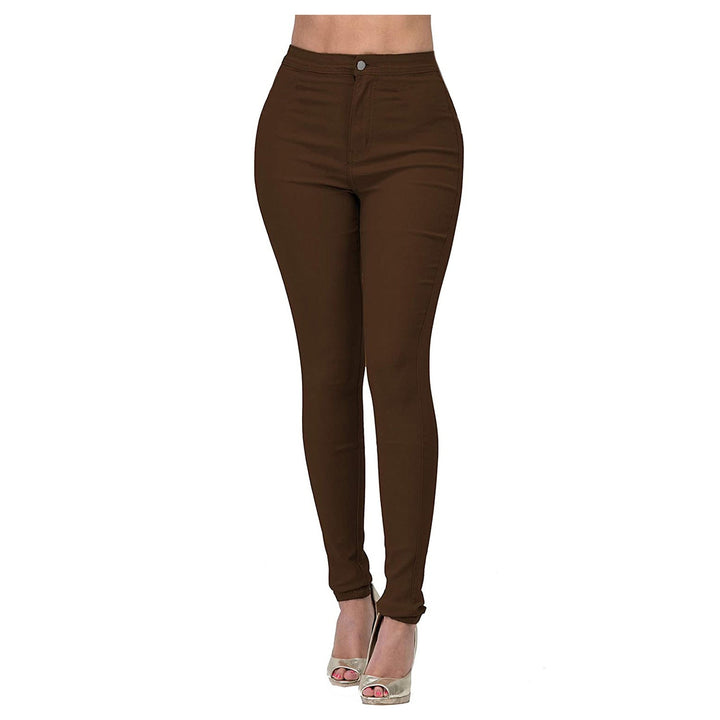 Damen Hoch geschnittene Skinny Jeans mit elastischem Stretch Drune
