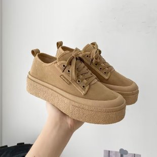 Damen Plattform Sneakers mit luxuriösem Wildleder-Obermaterial und modischem Schnürdesign Drune