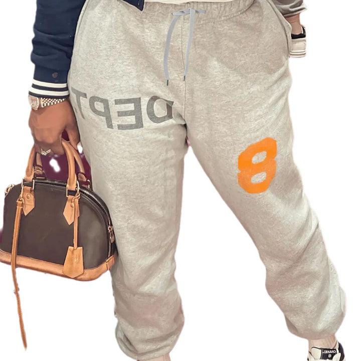Damen Bequeme Sportpants mit moderner Grafik und elastischem Bund Drune