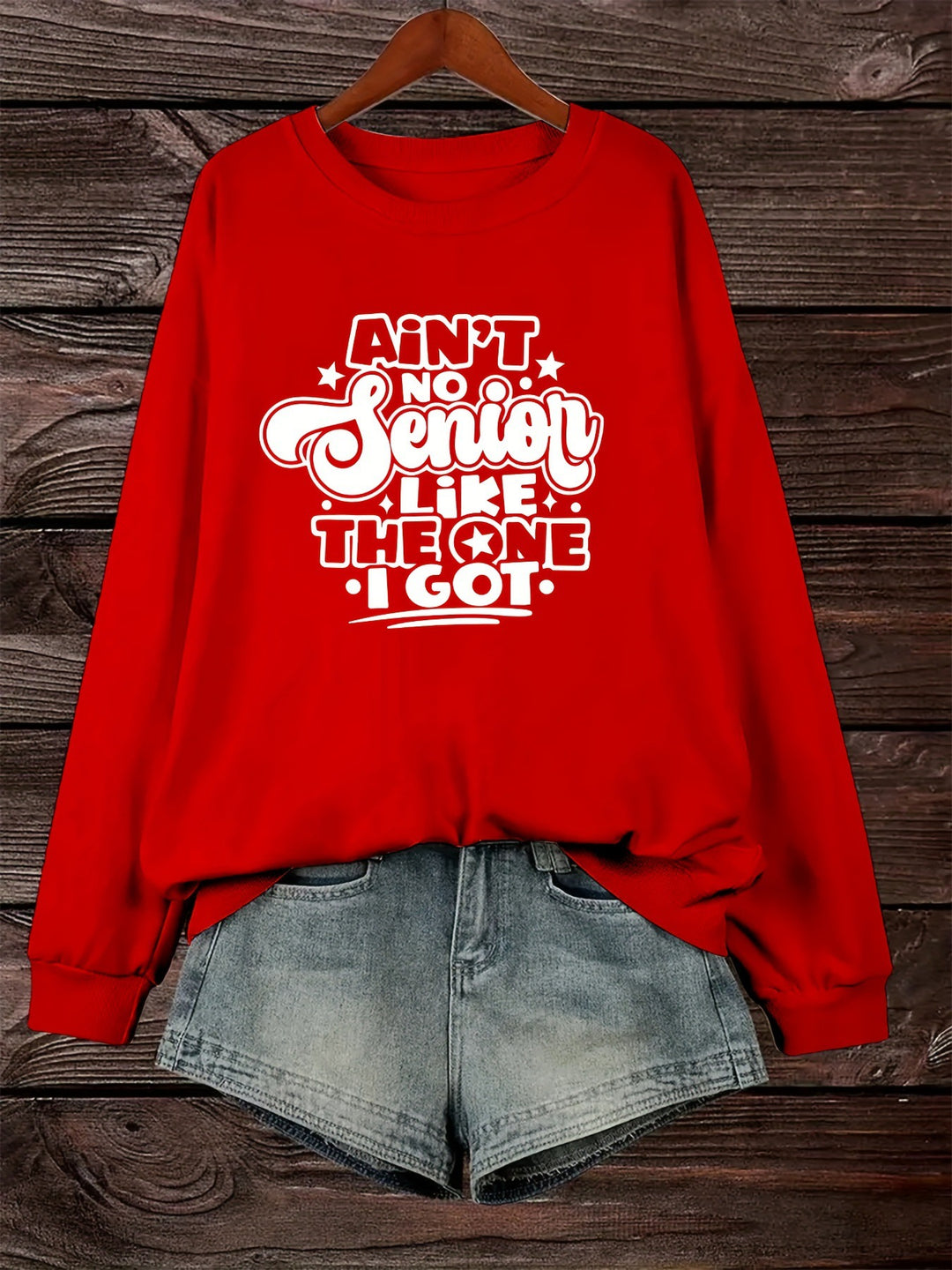 Damen Sweatshirt mit lässigem Spruchdesign Drune