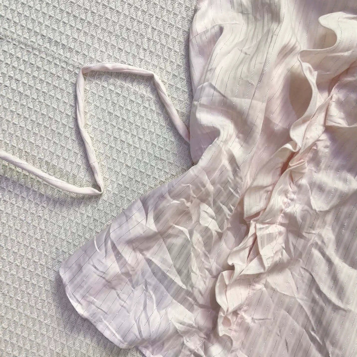 Damen Elegantes Faltenoberteil mit Rüschen Drune