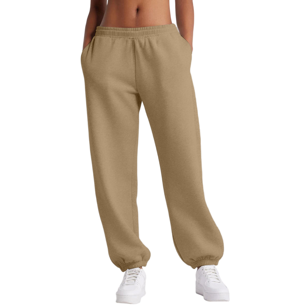 Damen nan schmale High‑Waist Sweat-Jogginghose mit hohem Komfortbund, verstellbarem Kordelzug und elastischen Knöchelbündchen Drune