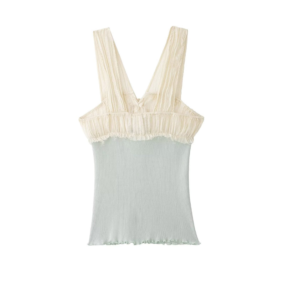 Damen Top mit Raffungen und verstellbaren Trägern Drune
