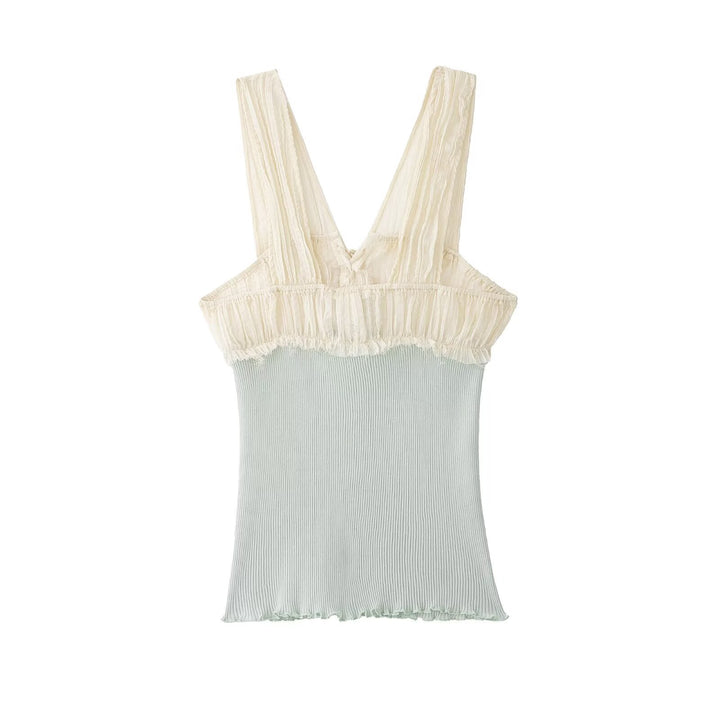 Damen Top mit Raffungen und verstellbaren Trägern Drune