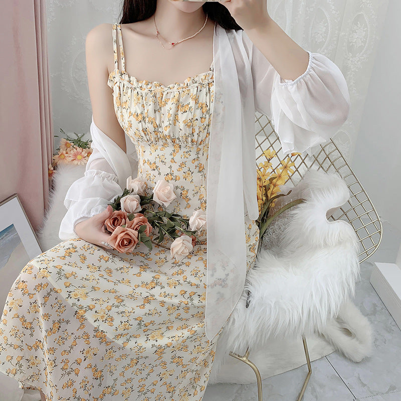 Damen Chiffonbluse mit voluminösen Rüschensäumen Drune