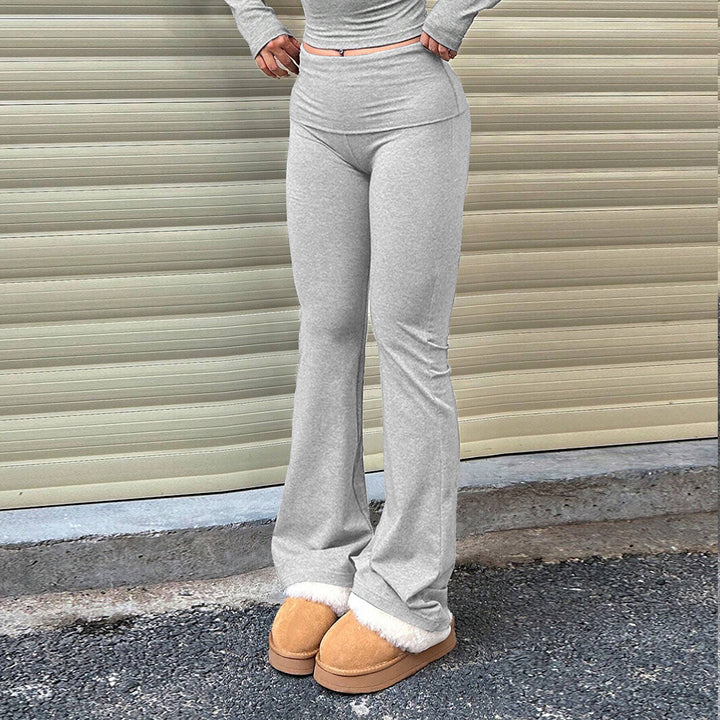 Damen Loungehose im eleganten Flared-Look mit weichem Futter Drune