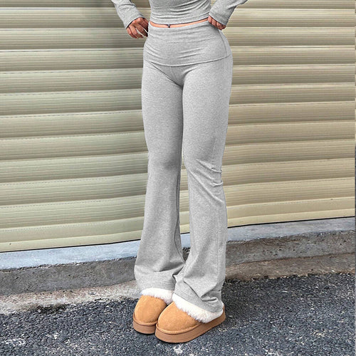 Damen Loungehose im eleganten Flared-Look mit weichem Futter Drune