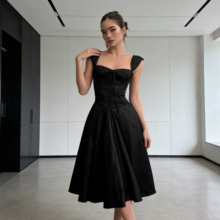 Damen Elegantes Ballkleid mit Raffungen und trägerlosem Oberteil Drune