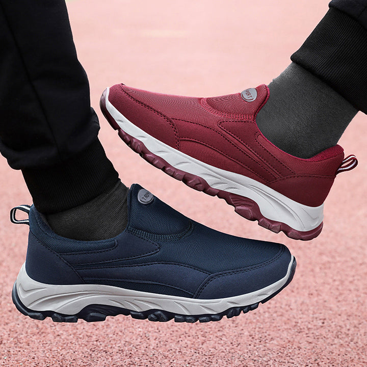 Damen nan sportlicher Slip-On Trekking-Sneaker mit atmungsaktivem Textiloberteil, elastischem Einstieg und profiliertem Outdoor-Laufsohle Drune
