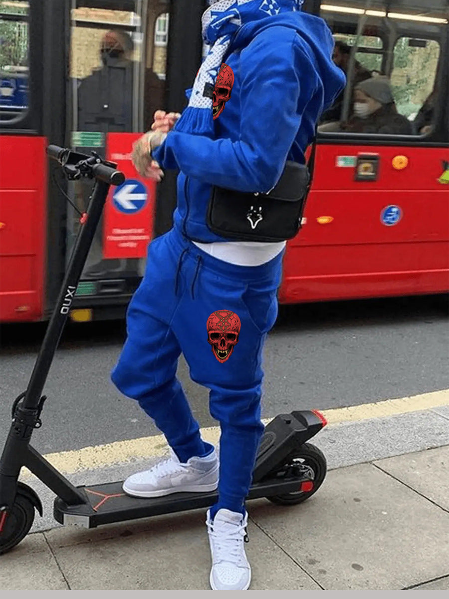 Herren Sportanzug mit detailreichem Totenkopf-Design Drune