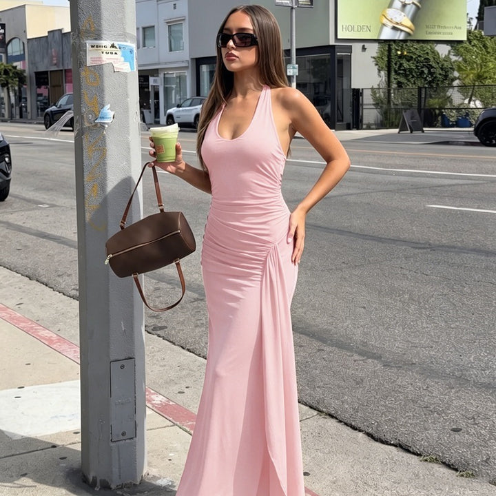 Damen Figurbetontes Maxikleid mit elegantem Raffungselement Drune