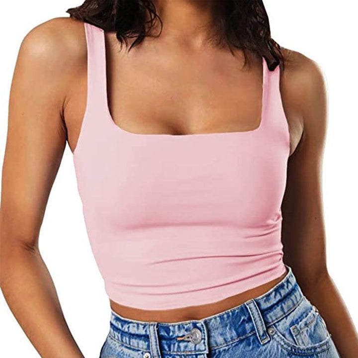 Damen Crop-Top mit quadratischem Ausschnitt und schmalem Schnitt Drune