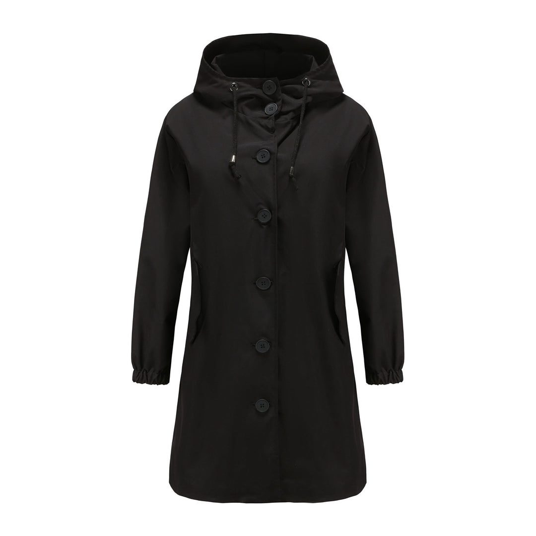 Damen modische Übergangsjacke mit verstellbarer Kapuze und praktischen Taschen Drune