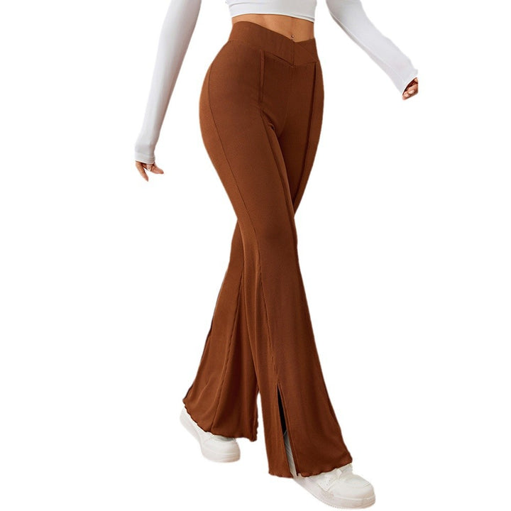 Damen elegante Flared-Hose mit seitlichen Schlitzdetails Drune