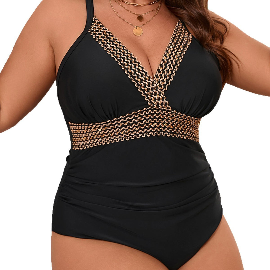 Damen Eleganter Badeanzug mit verziertem Bund Drune