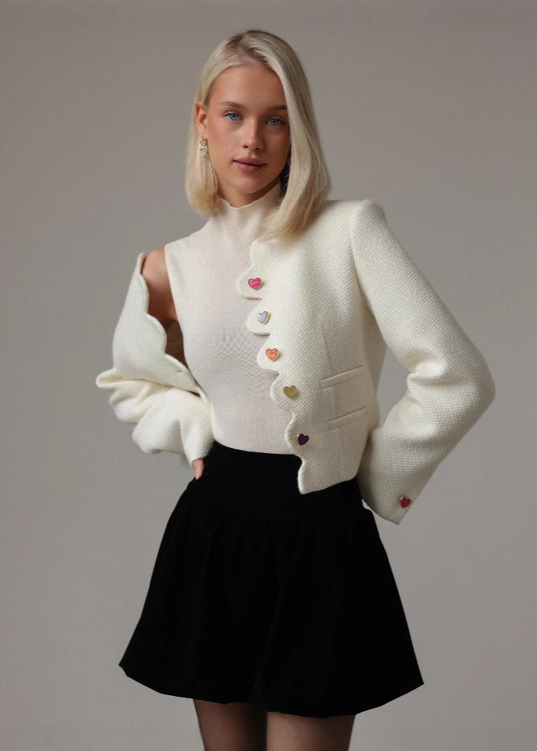 Drune | Herzknopf Wolljacke