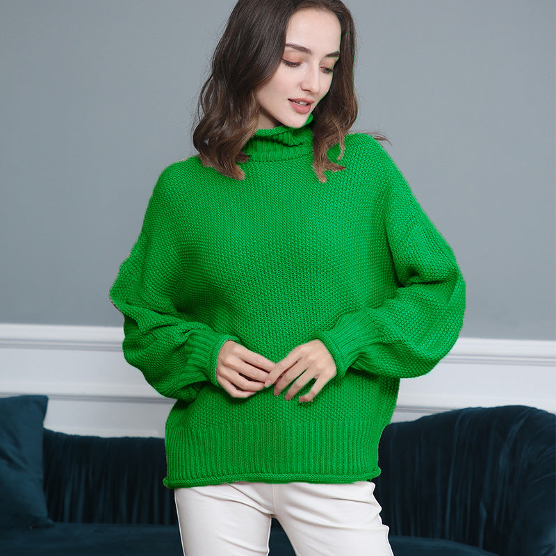 Damen Grobstrickpullover mit Rollkragen und luftiger Schnittgestaltung Drune