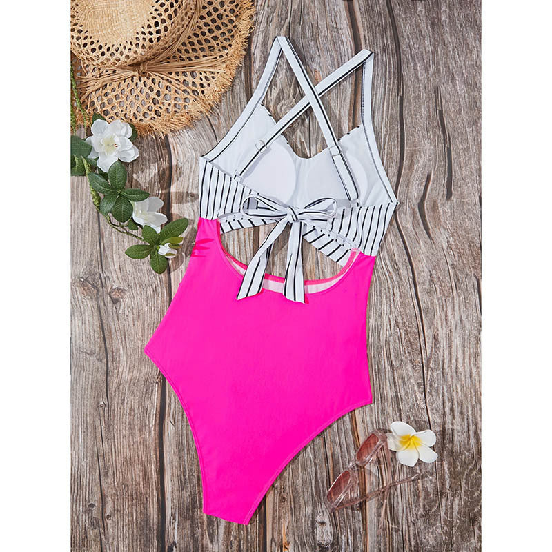 Damen Einteiliger Badeanzug mit elegantem Wickelschnitt Drune