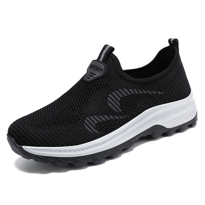 Damen nan nahtloser Strick-Slip-On Komfort-Sneaker mit elastischem Sockenschuh, stoßdämpfender EVA-Zwischensohle und griffiger Profilgummisohle Drune