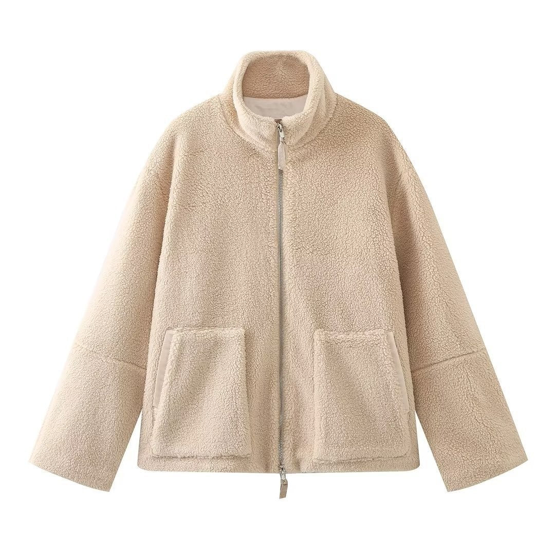 Damen kuschelige Fleecejacke Drune