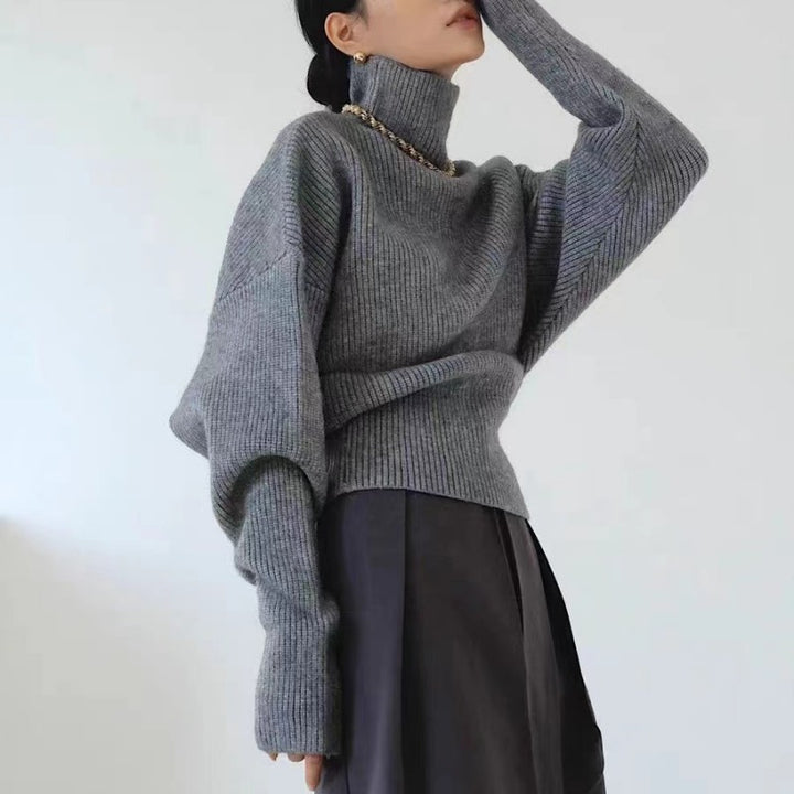 Damen Rollkragenpullover mit strukturiertem Rippdesign Drune