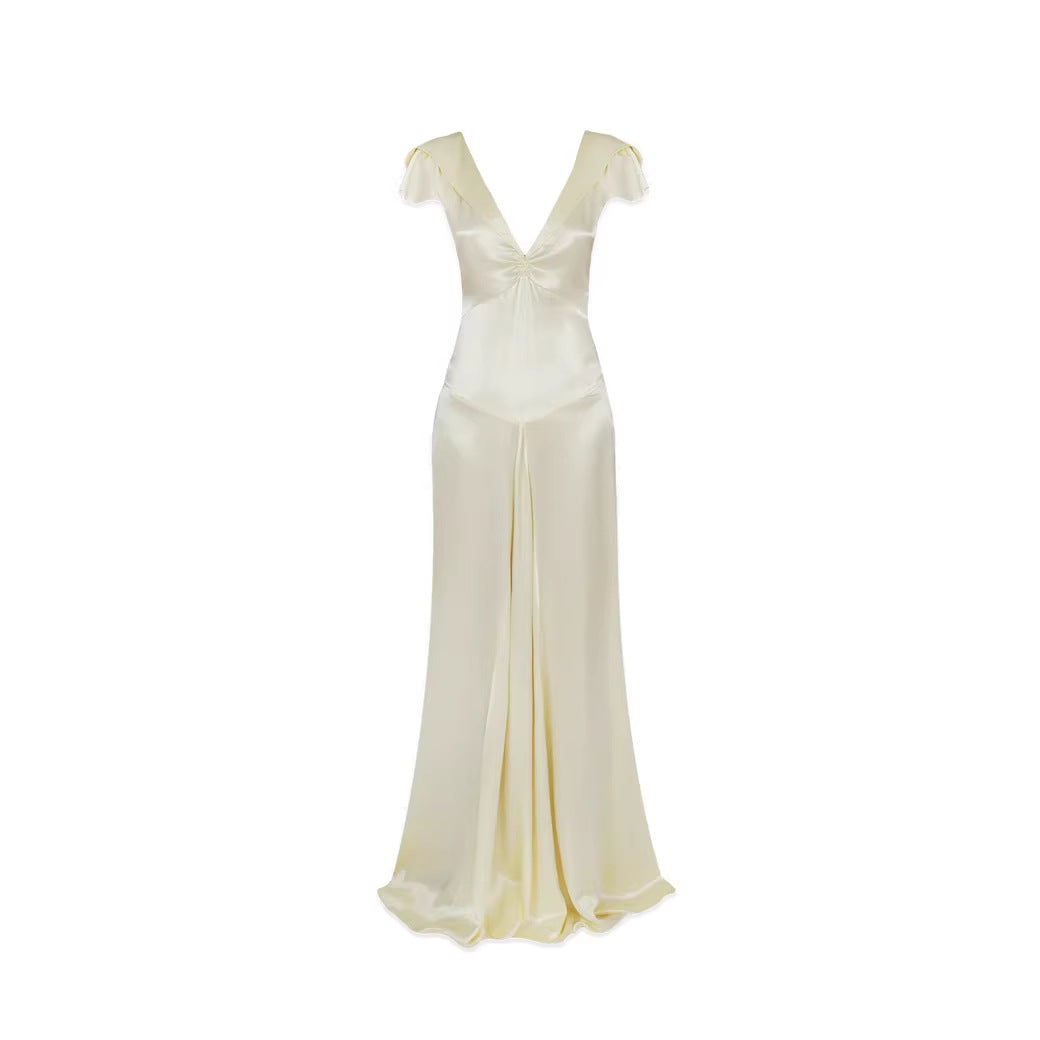 Damen Elegante und fließende Satin-Jumpsuit Drune