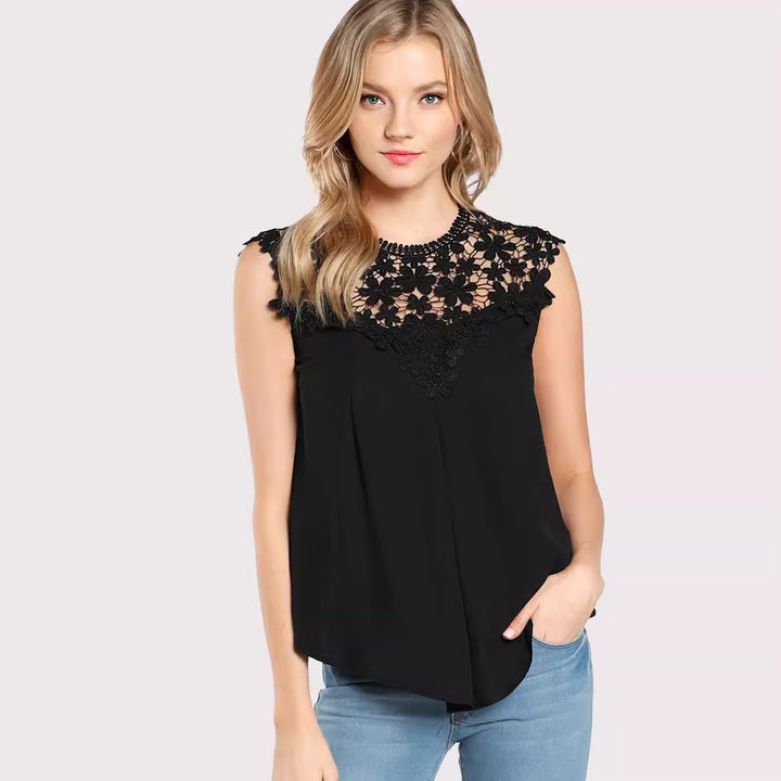 Damen Bluse mit floralen Stickereien und fließendem Schnitt Drune
