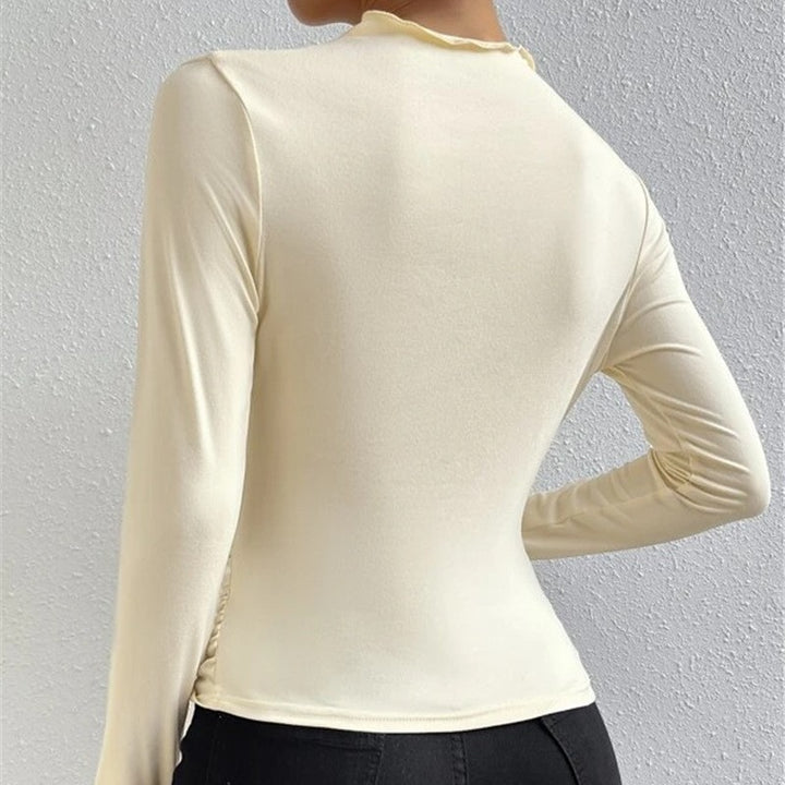 Damen elegantes Langarmshirt mit raffiniertem Effekt Drune