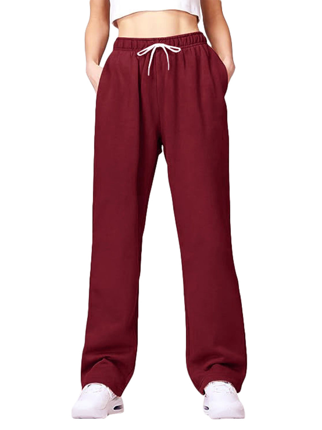 Damen bequeme Sporthose mit elastischem Bund und seitlichen Taschen Drune