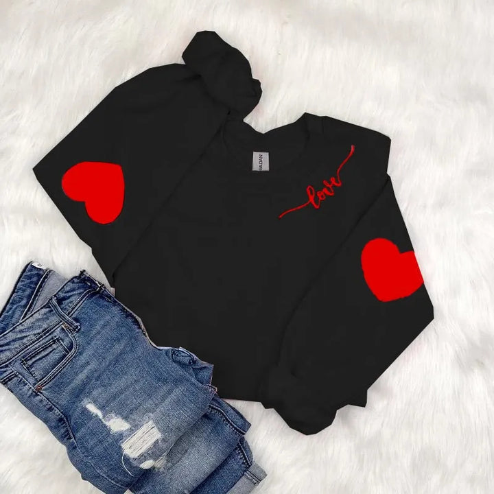 Damen Sweatshirt mit Herzen-Design und lässigem Schnitt Drune