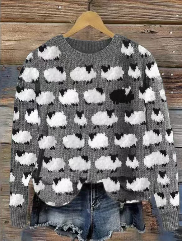 Damen nan Norwegerpullover aus Wollmix mit Rundhalsausschnitt und traditionellem Fair-Isle-Yoke Drune