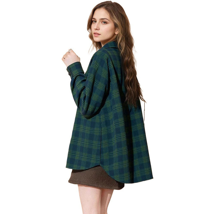 Damen Karierter Overshirt aus hochwertigem Material mit lässigem Schnitt Drune
