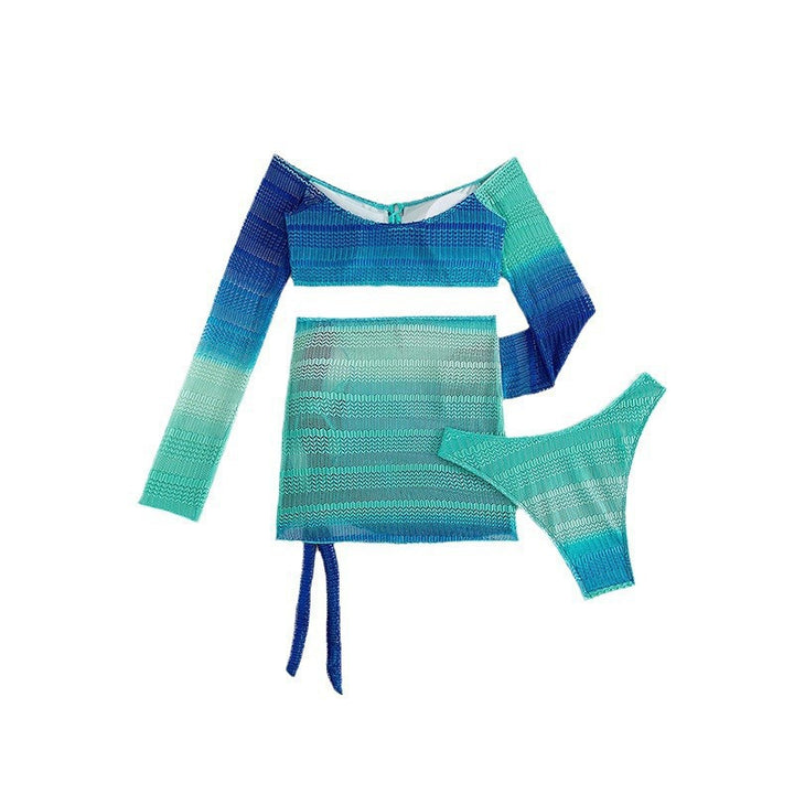 Damen Off-Shoulder Badeoberteil mit Rüschen und Bindebändern Drune