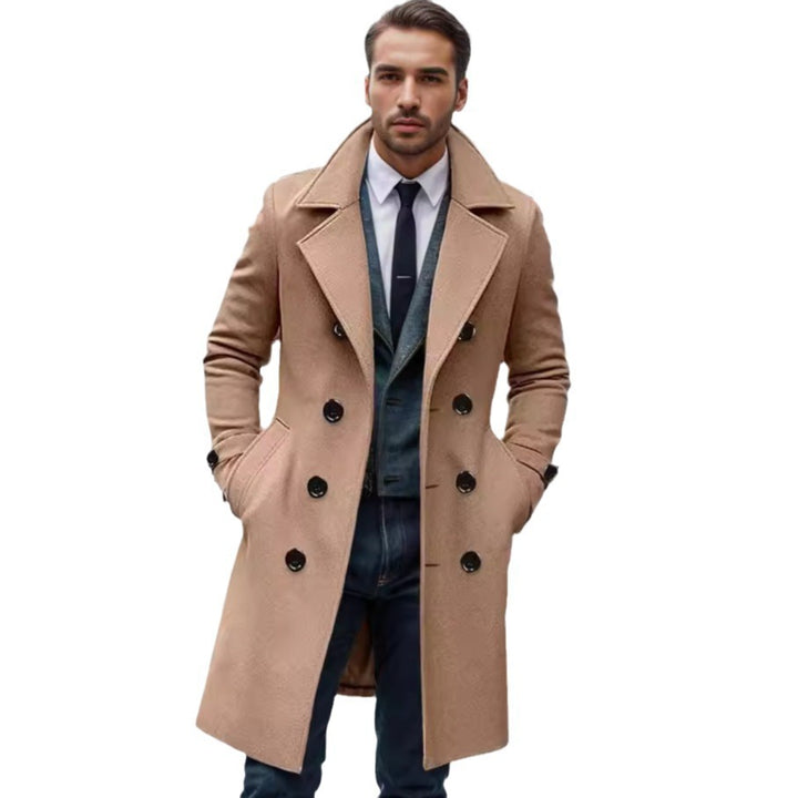 Herren doppelreihriger Wollmantel Drune