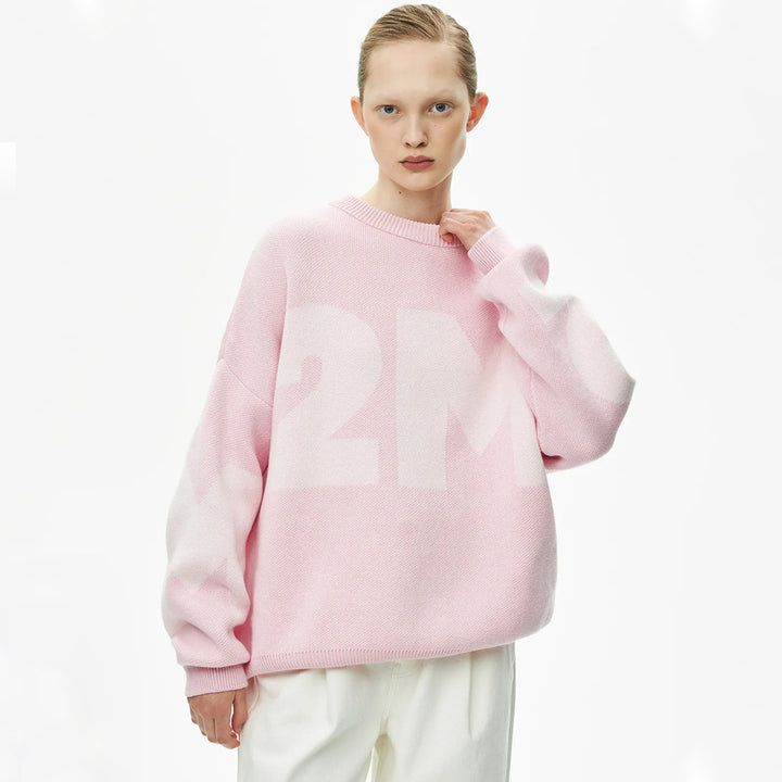 Damen Oversized Pullover mit kreativem Logo-Design Drune