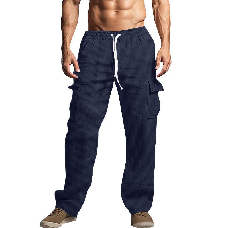 Herren Cargohose aus komfortablem Waffelmaterial mit verstellbarem Bund Drune