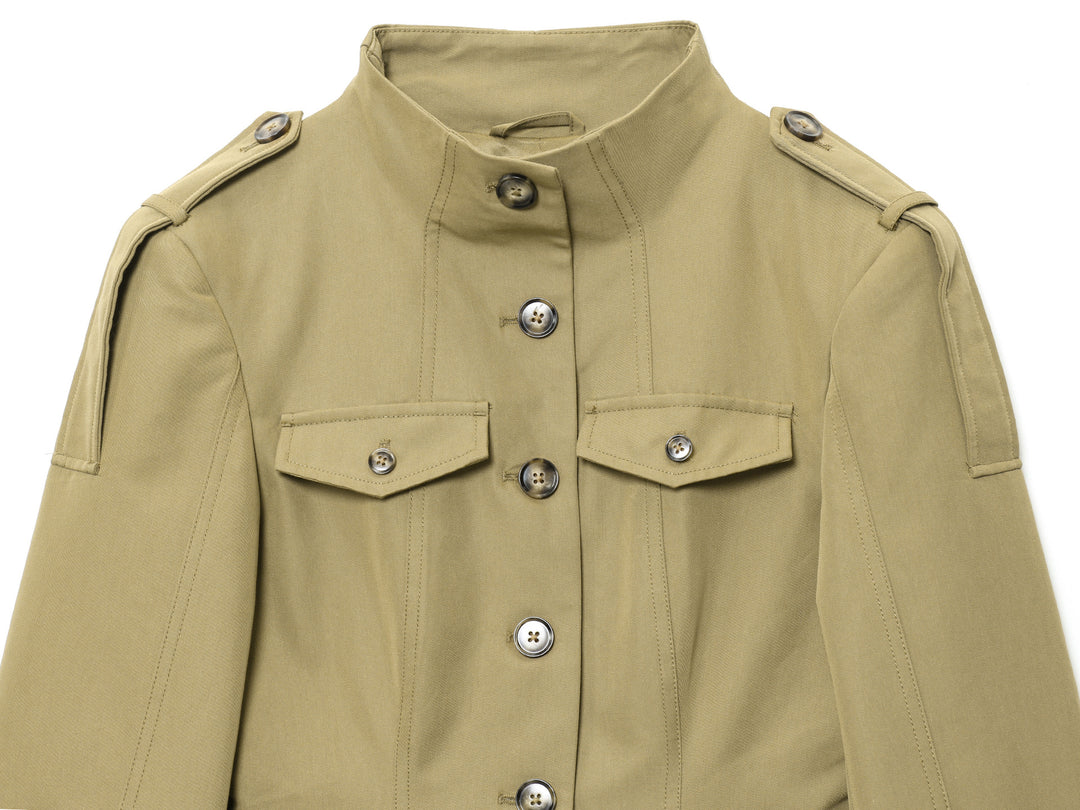 Damen modische Utility-Jacke mit praktischen Taschen und betonten Schulterdetails Drune