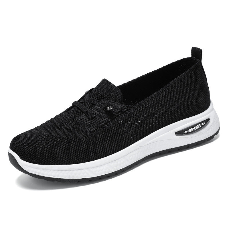 Damen nan gestrickter Slip-On-Loafer-Sneaker mit luftgepolsterter EVA-Zwischensohle und rutschfester Gummilaufsohle Drune