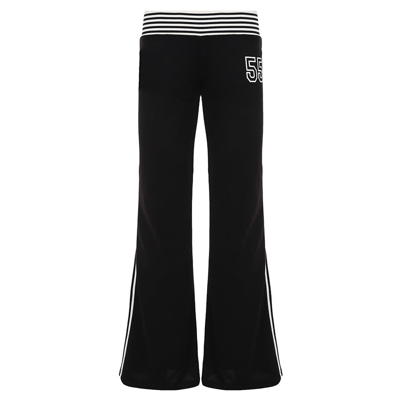 Damen Flared Jogginghose mit seitlichen Streifen Drune
