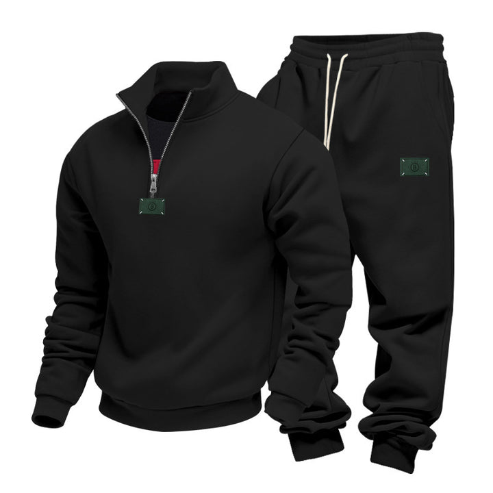 Herren nan komfortables Halbzip-Sweatset mit tapered Jogginghose und elastischem Tunnelzug Drune