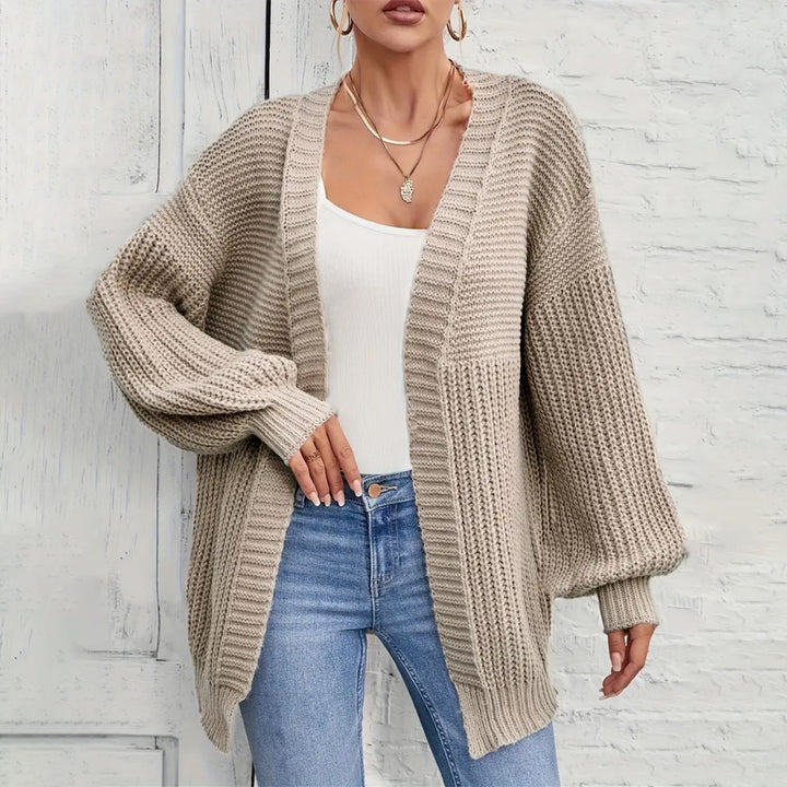 Damen Strickjacke mit oversize Schnitt und tiefem V-Ausschnitt Drune