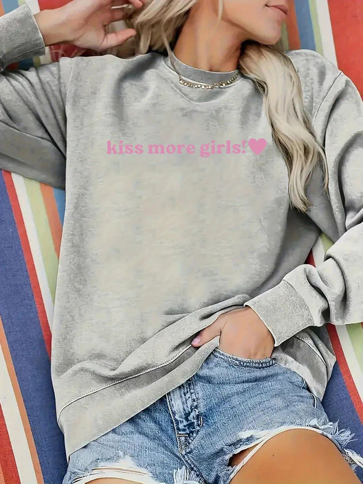 Damen Sweatshirt mit inspirierendem Schriftzug und lässiger Passform Drune